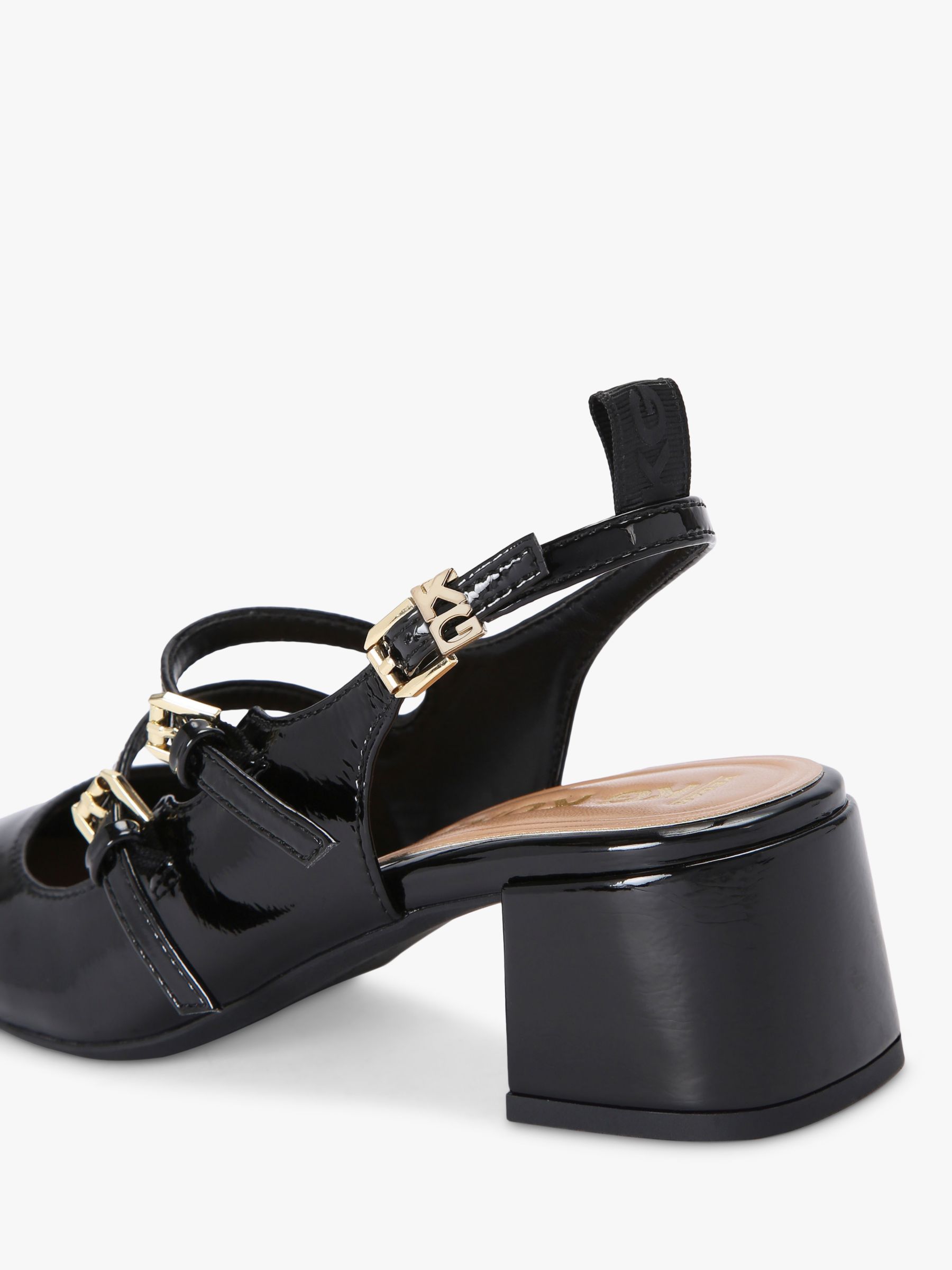 Buy KG Kurt Geiger Amy Double Strap Court Shoes, Black Online at johnlewis.com