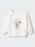 Mango Kids' Snoopy Hugs Sweatshirt, Natural White