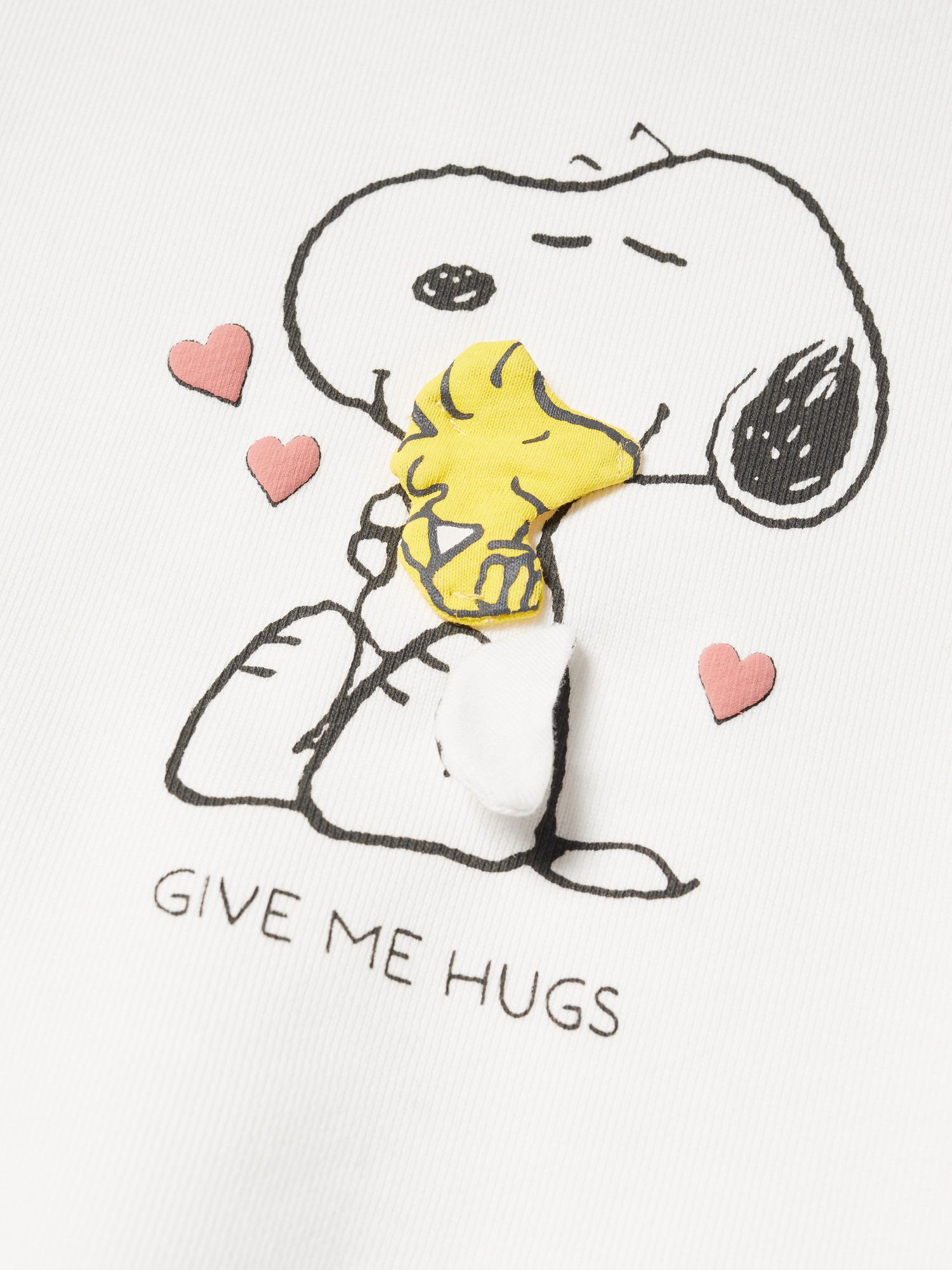 Buy Mango Kids' Snoopy Hugs Sweatshirt, Natural White Online at johnlewis.com