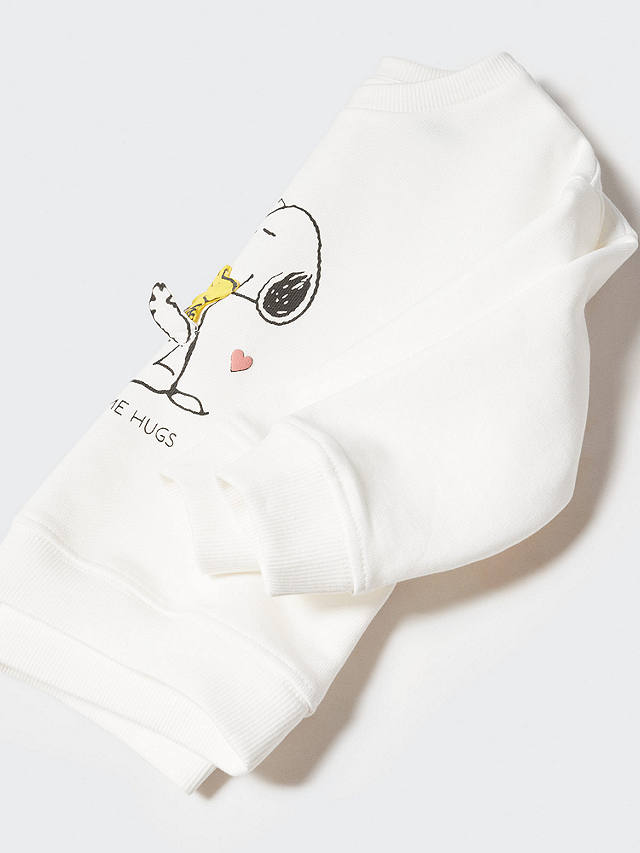 Mango Kids' Snoopy Hugs Sweatshirt, Natural White