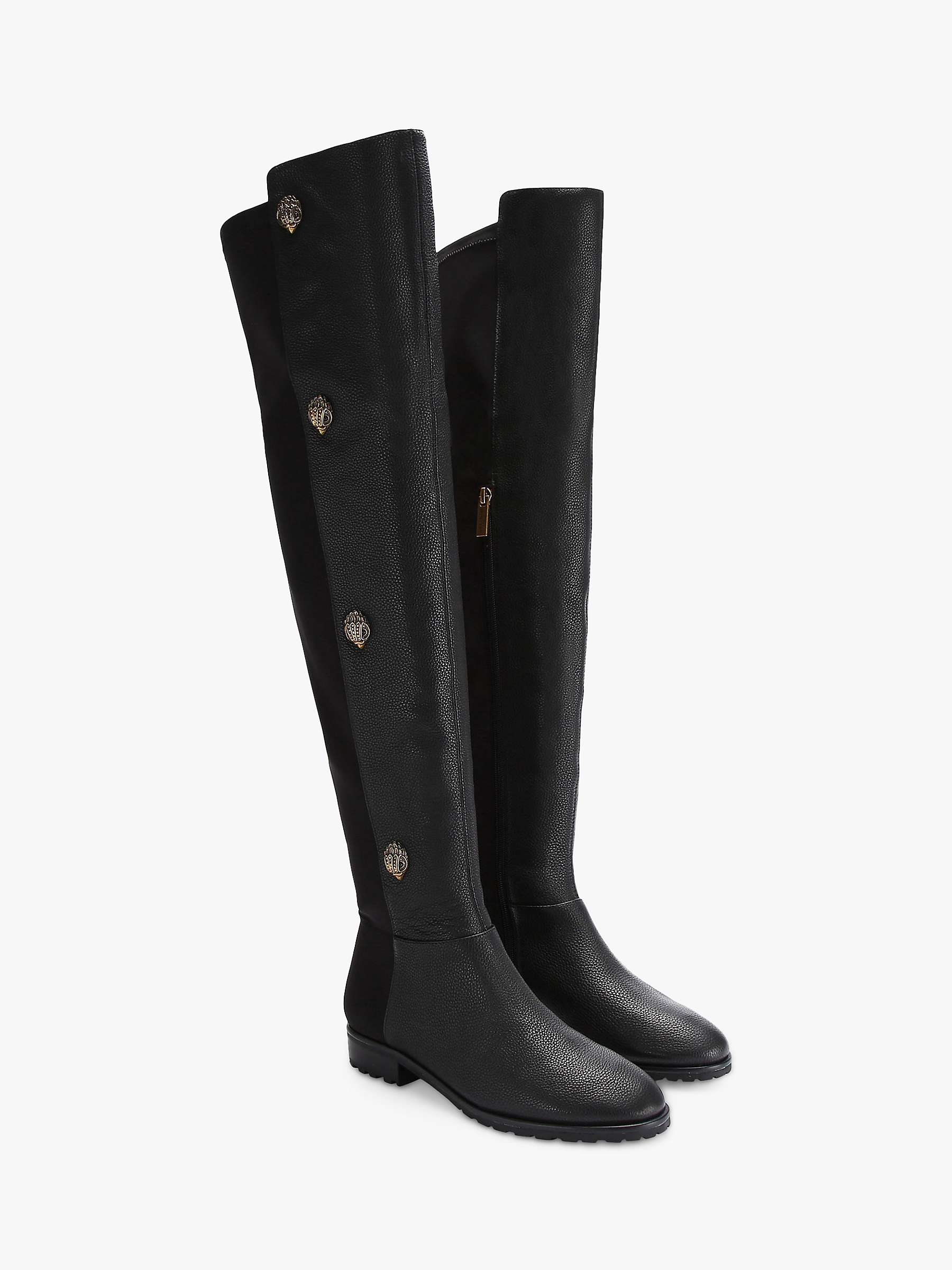 Buy Kurt Geiger London Shoreditch Leather Over The Knee Boots, Black Online at johnlewis.com