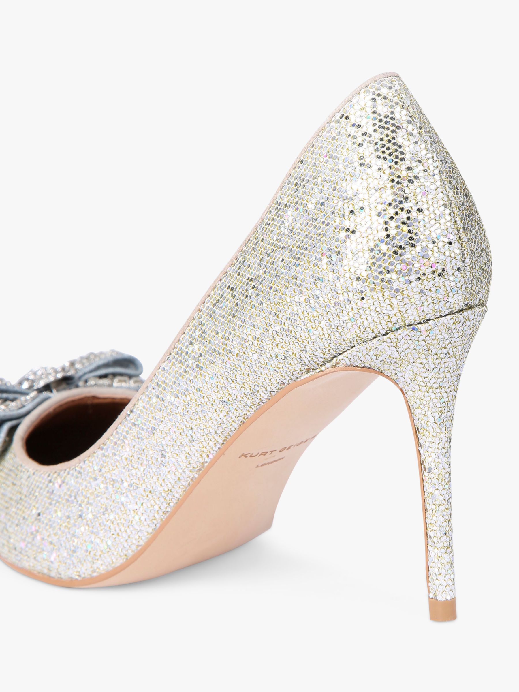 Kurt geiger sale silver court shoes