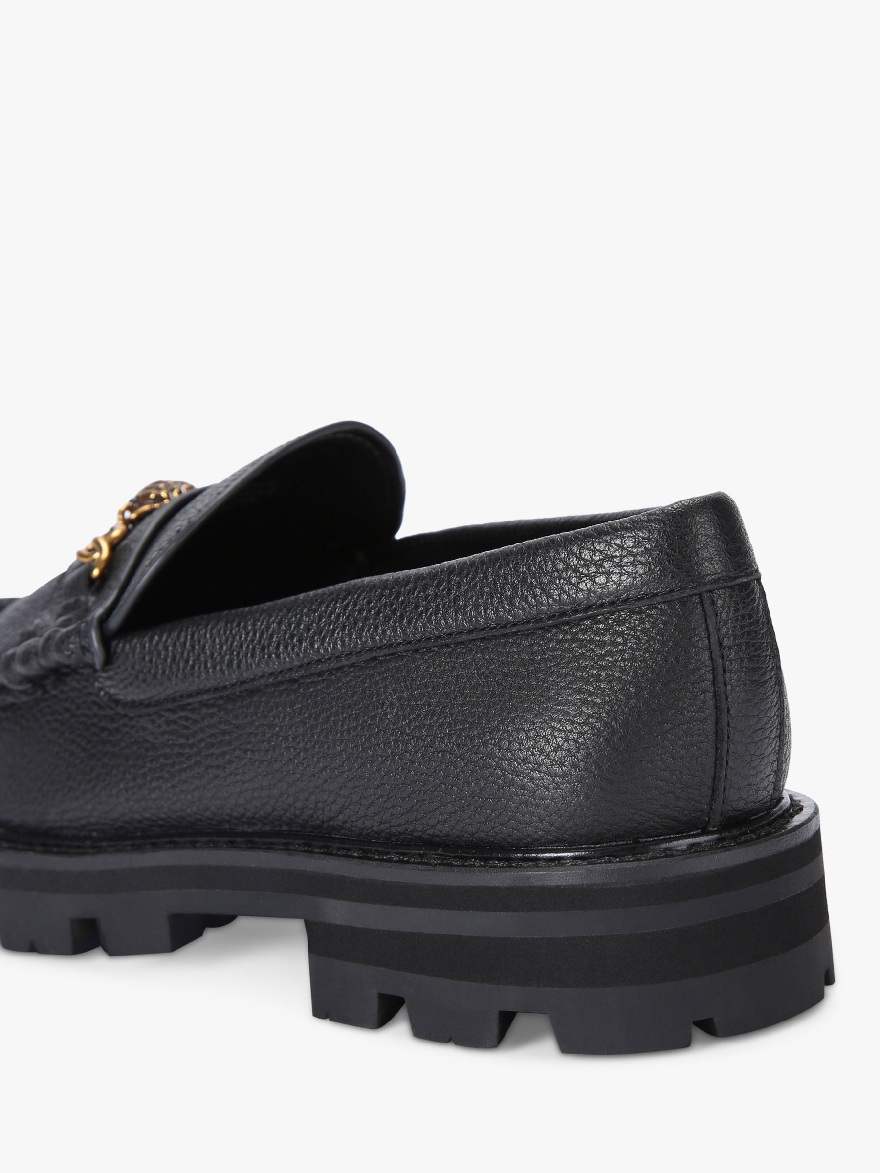 Buy Kurt Geiger London Carnaby Leather Chunky Loafers, Black Online at johnlewis.com