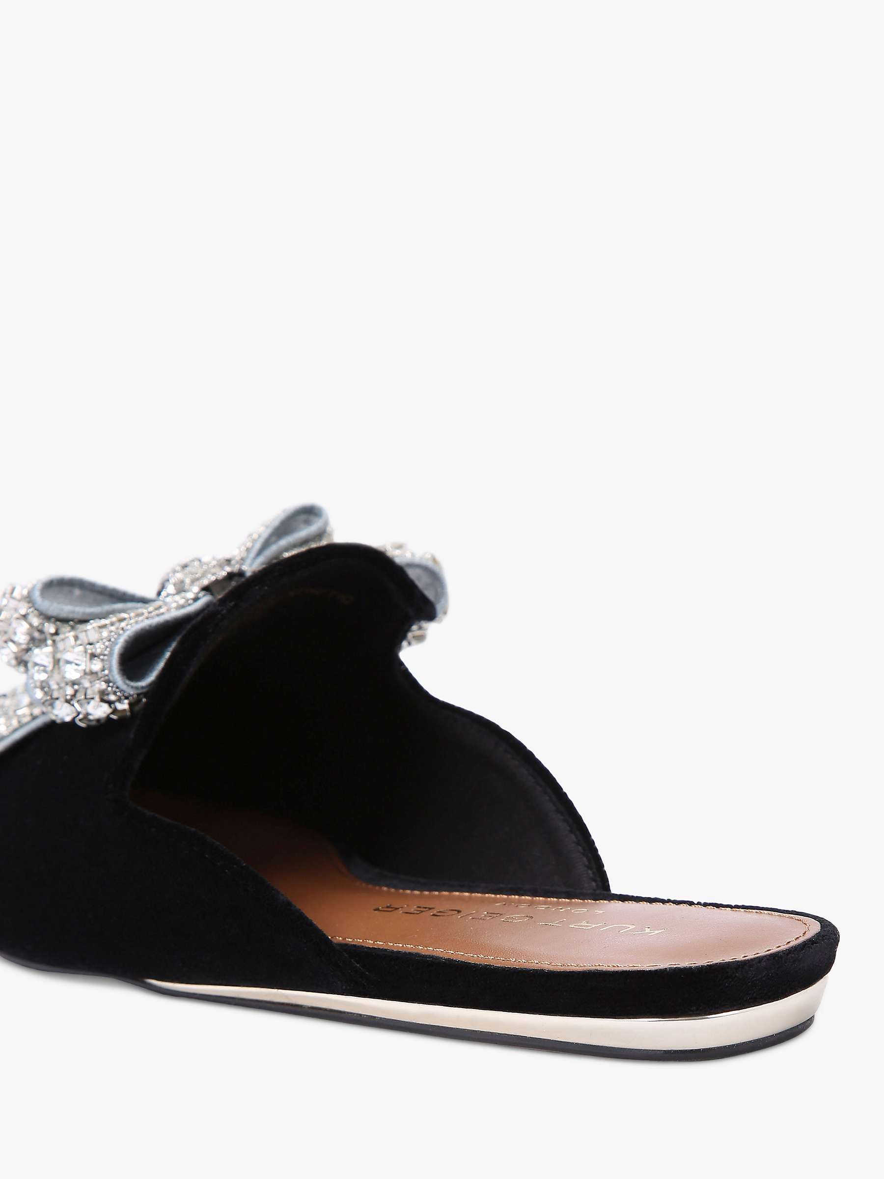 Buy Kurt Geiger London Olive Crystal Bow Pointed Toe Mules, Black Online at johnlewis.com