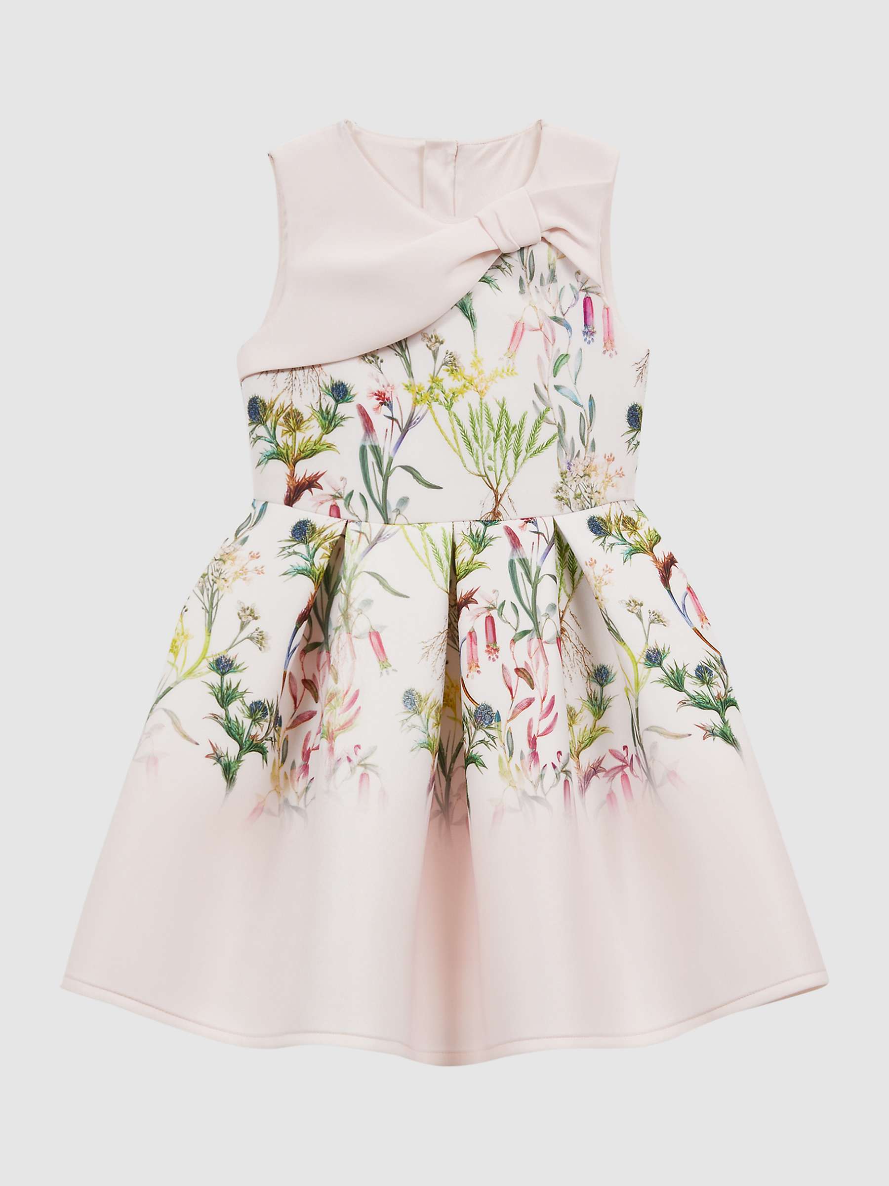 Buy Reiss Kids' Emily Bow Detail Floral Print Scuba Dress, Green/Multi Online at johnlewis.com