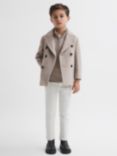 Reiss Kids' Bergamo Double Breasted Wool Blend Pea Coat