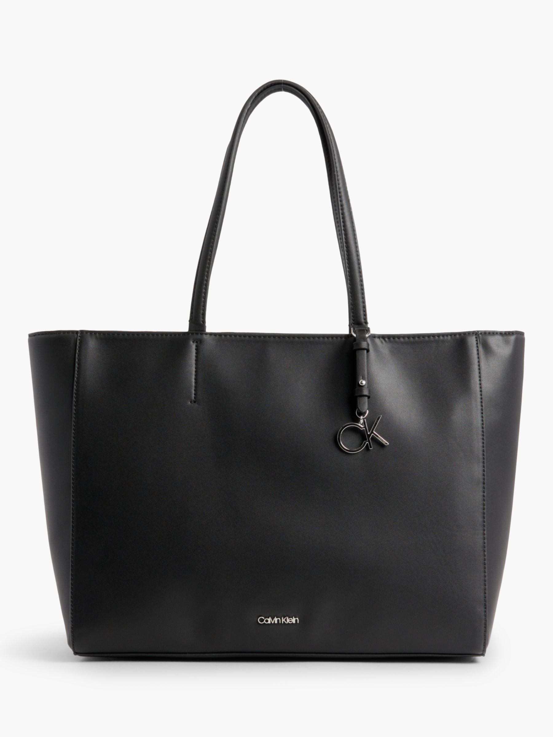 Calvin Klein Soft Shoulder Bag, Silver Mink at John Lewis & Partners