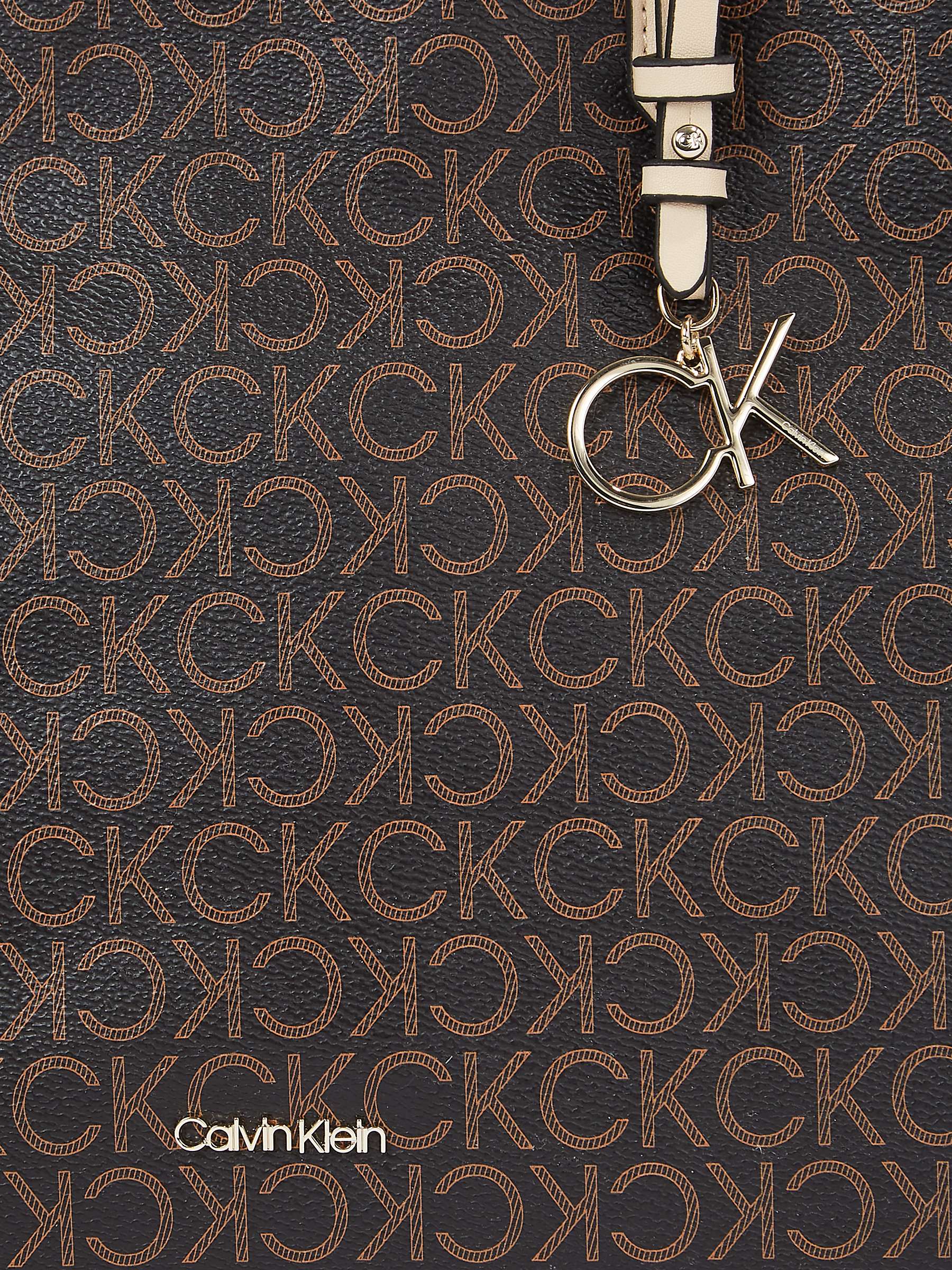 Buy Calvin Klein Logo Tote Bag, Brown Mono Online at johnlewis.com
