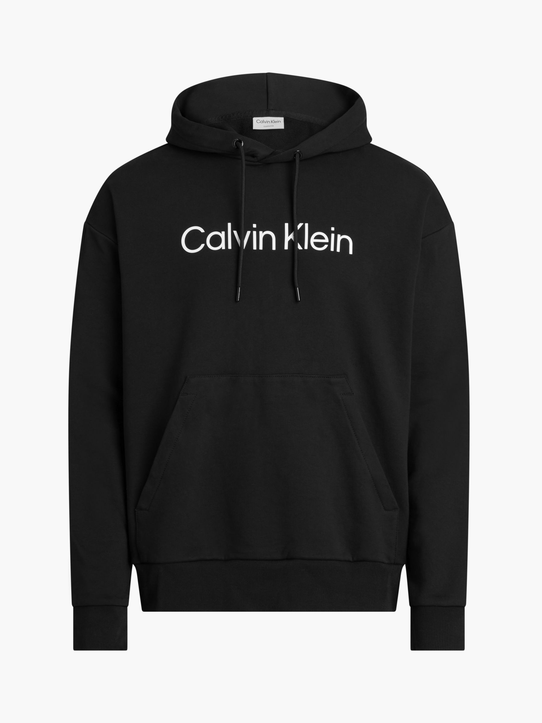 Calvin Klein Hero Logo Comfort Hoodie, Black at John Lewis & Partners