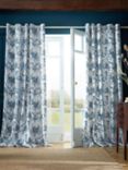 Laura Ashley Tuileries Pair Lined Eyelet Curtains, Midnight