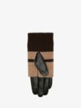 Unmade Copenhagen Lavada Stripe Leather Gloves, Art Brown/Beige