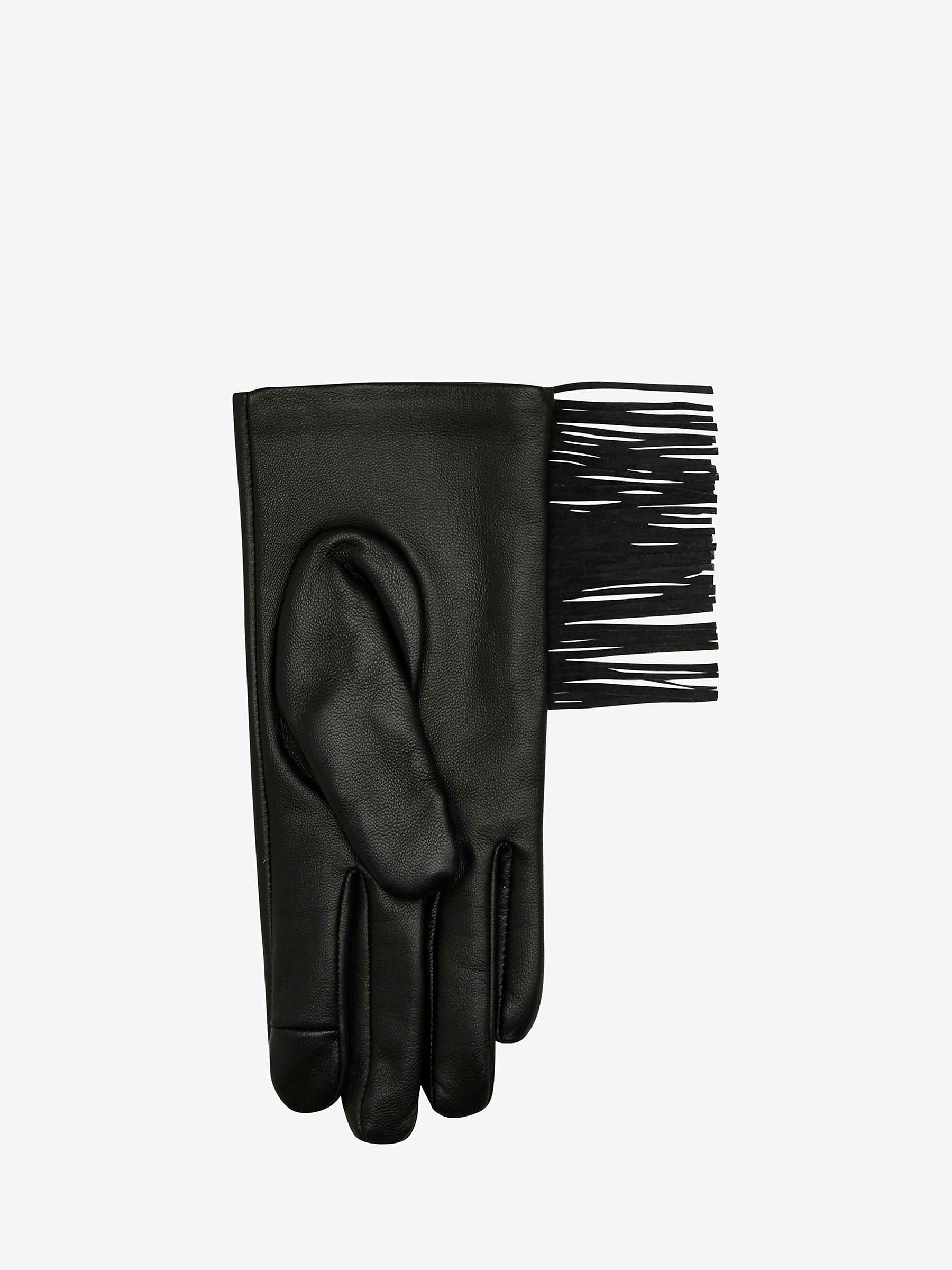 Buy Unmade Copenhagen Frigga Fringe Leather Gloves, Black Online at johnlewis.com