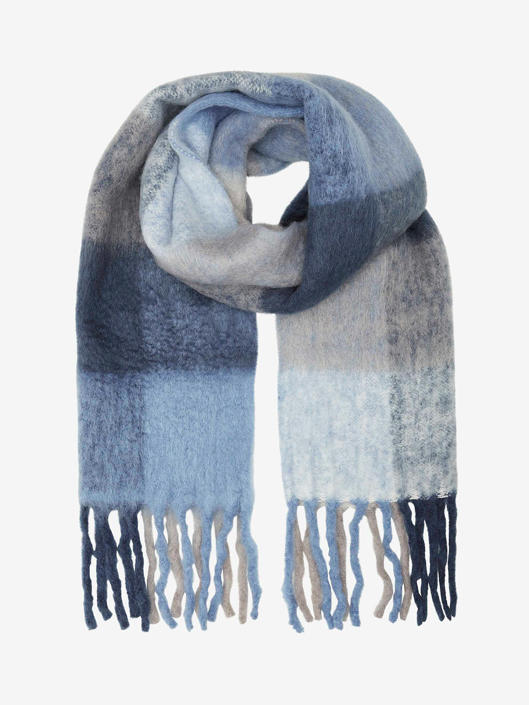 Unmade Copenhagen Nisa Wool Blend Scarf, Art Blue/Grey
