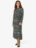 Noa Noa Louise Floral Tapestry Print Tiered Maxi Dress, Black/Off White