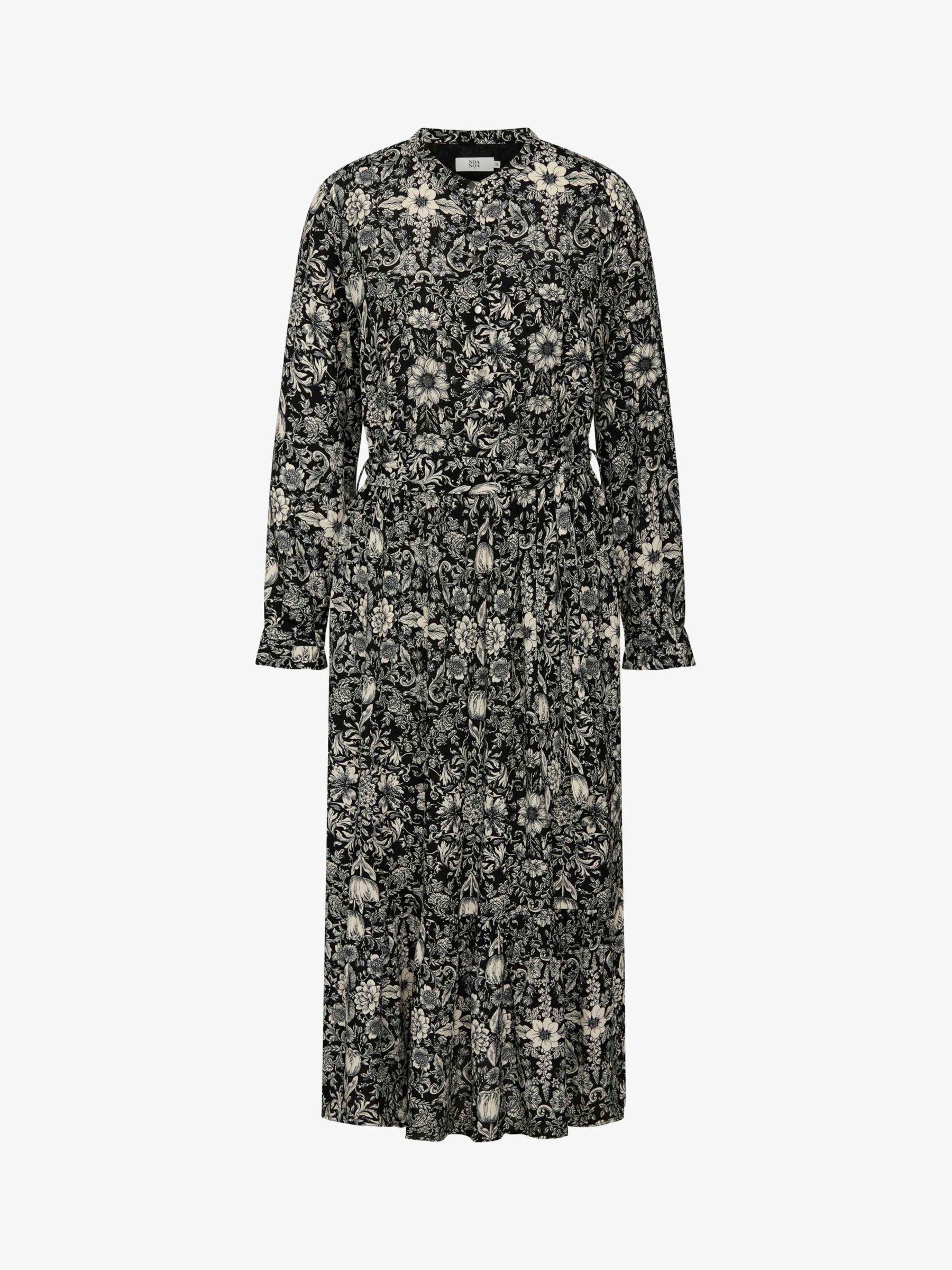 Buy Noa Noa Louise Floral Tapestry Print Tiered Maxi Dress, Black/Off White Online at johnlewis.com