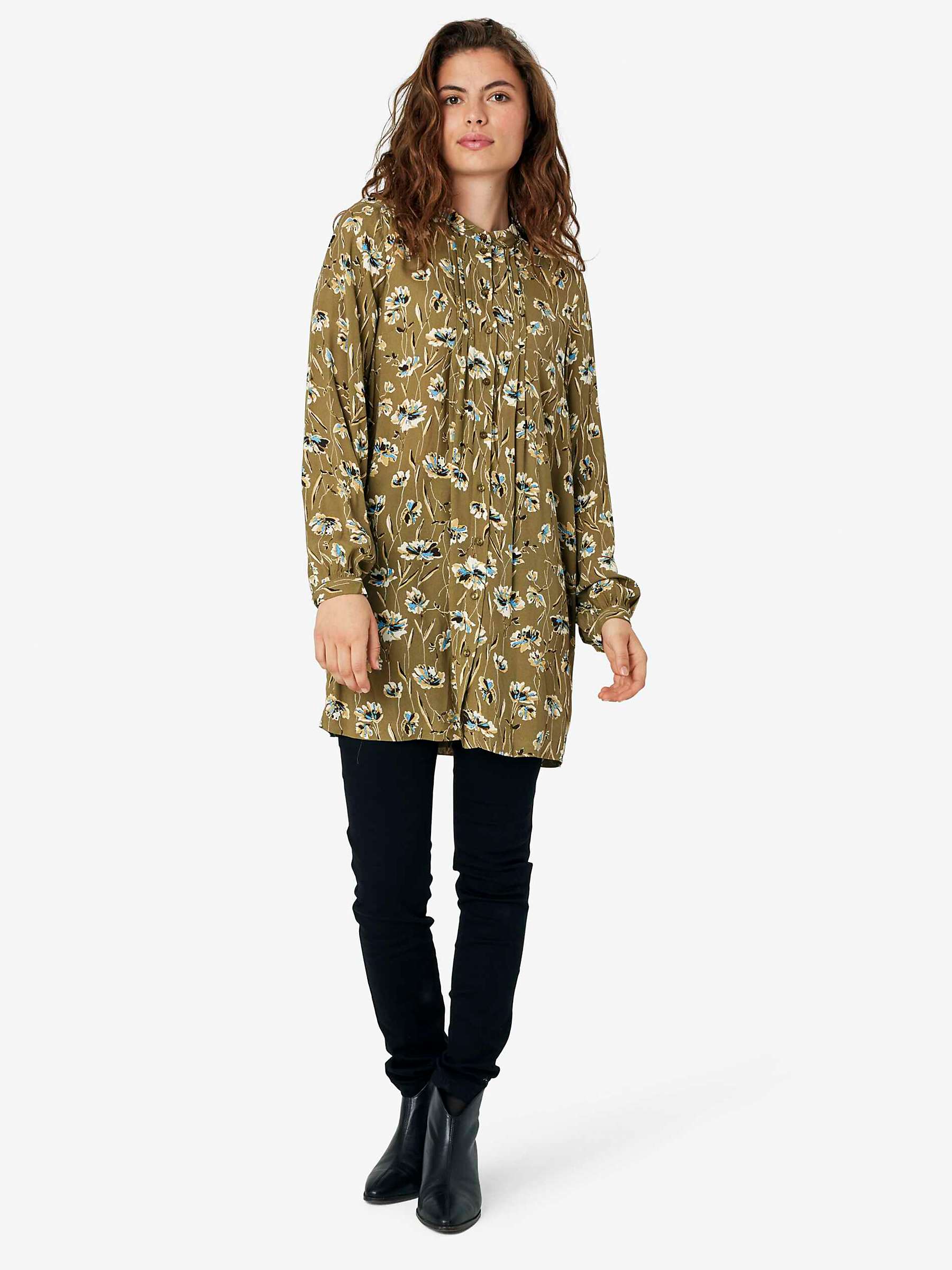 Buy Noa Noa Tiffany Floral Print Longline Tunic Top, Green/White Online at johnlewis.com
