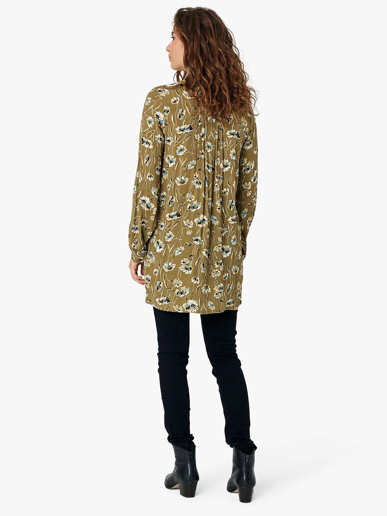 Buy Noa Noa Tiffany Floral Print Longline Tunic Top, Green/White Online at johnlewis.com