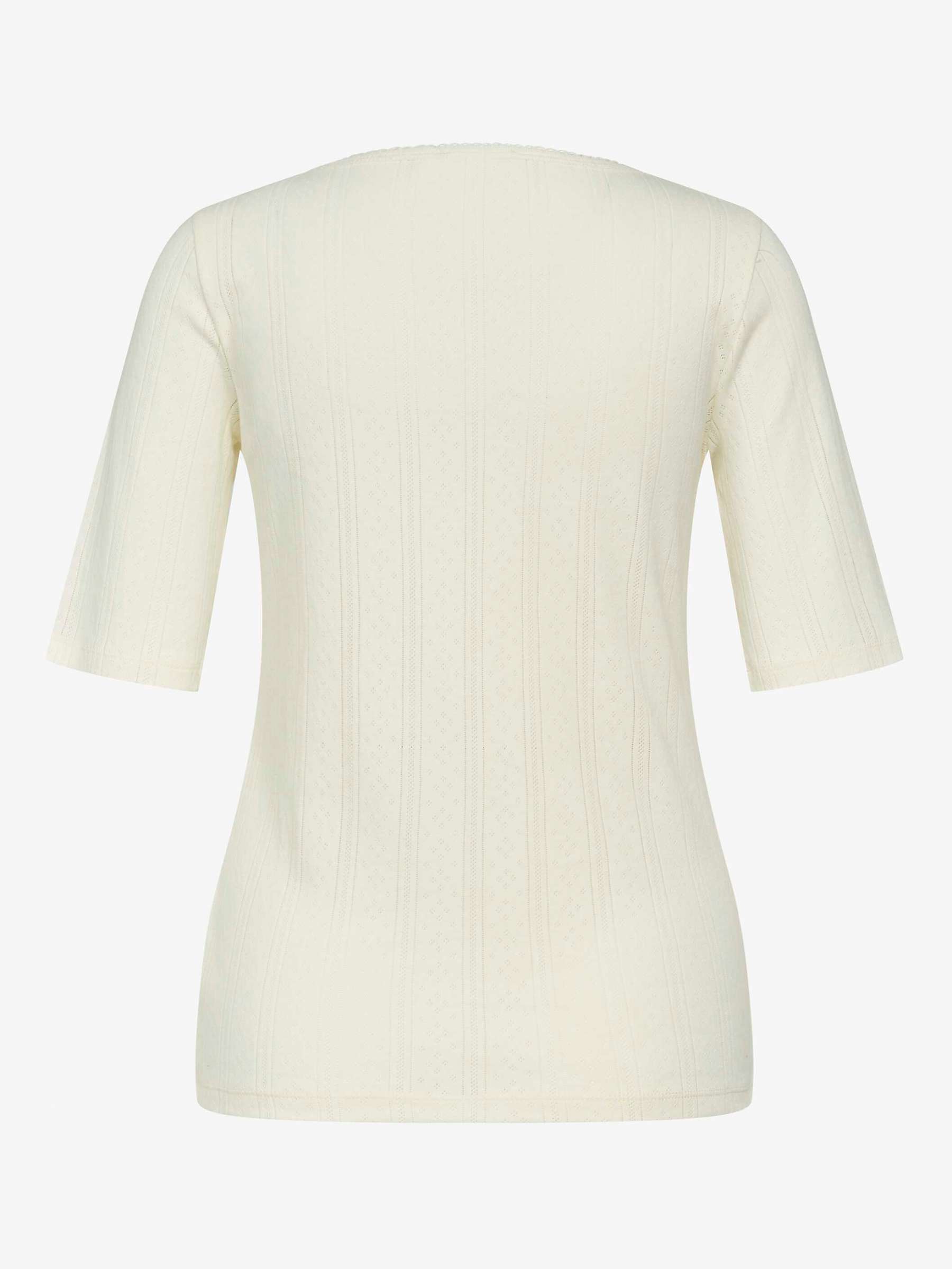 Noa Noa Mindy Pointelle Organic Cotton Elbow Sleeve T-Shirt, White at ...