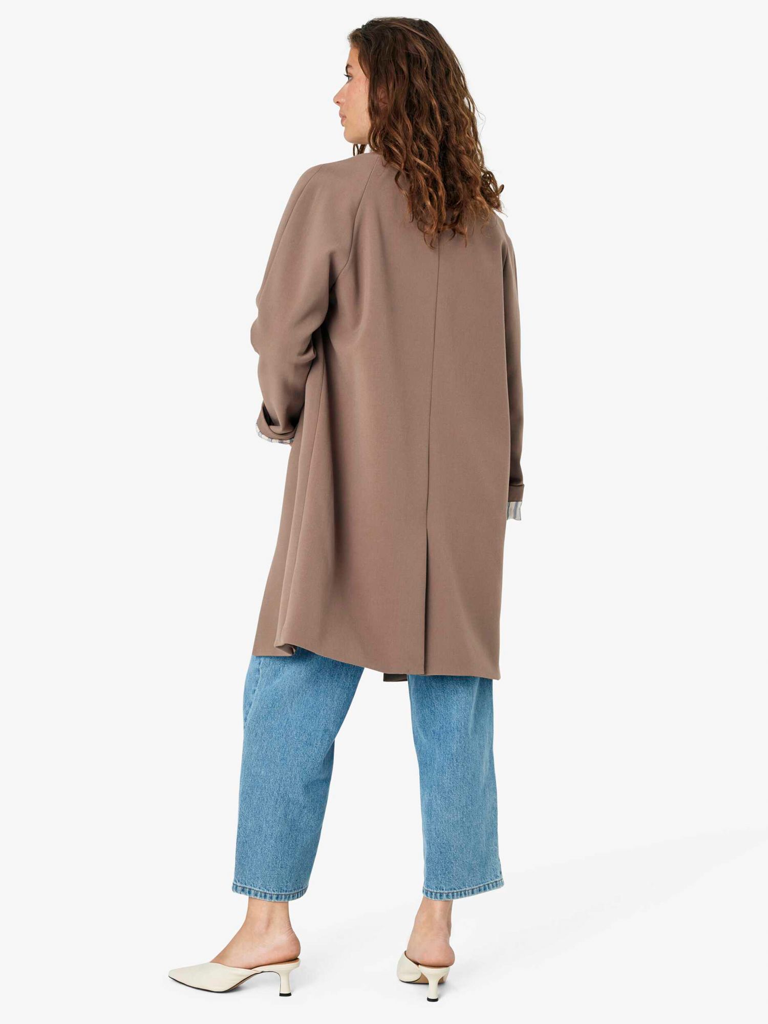 Buy Noa Noa Emma Knee Length Coat, Deep Taupe Online at johnlewis.com