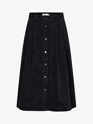 Noa Noa Charlotte Corduroy Midi Skirt, Dark Navy