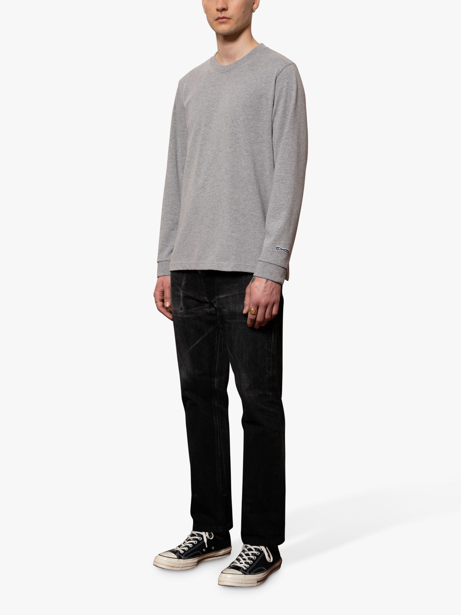 Nudie Jeans Long Sleeve T-Shirt, Grey, L