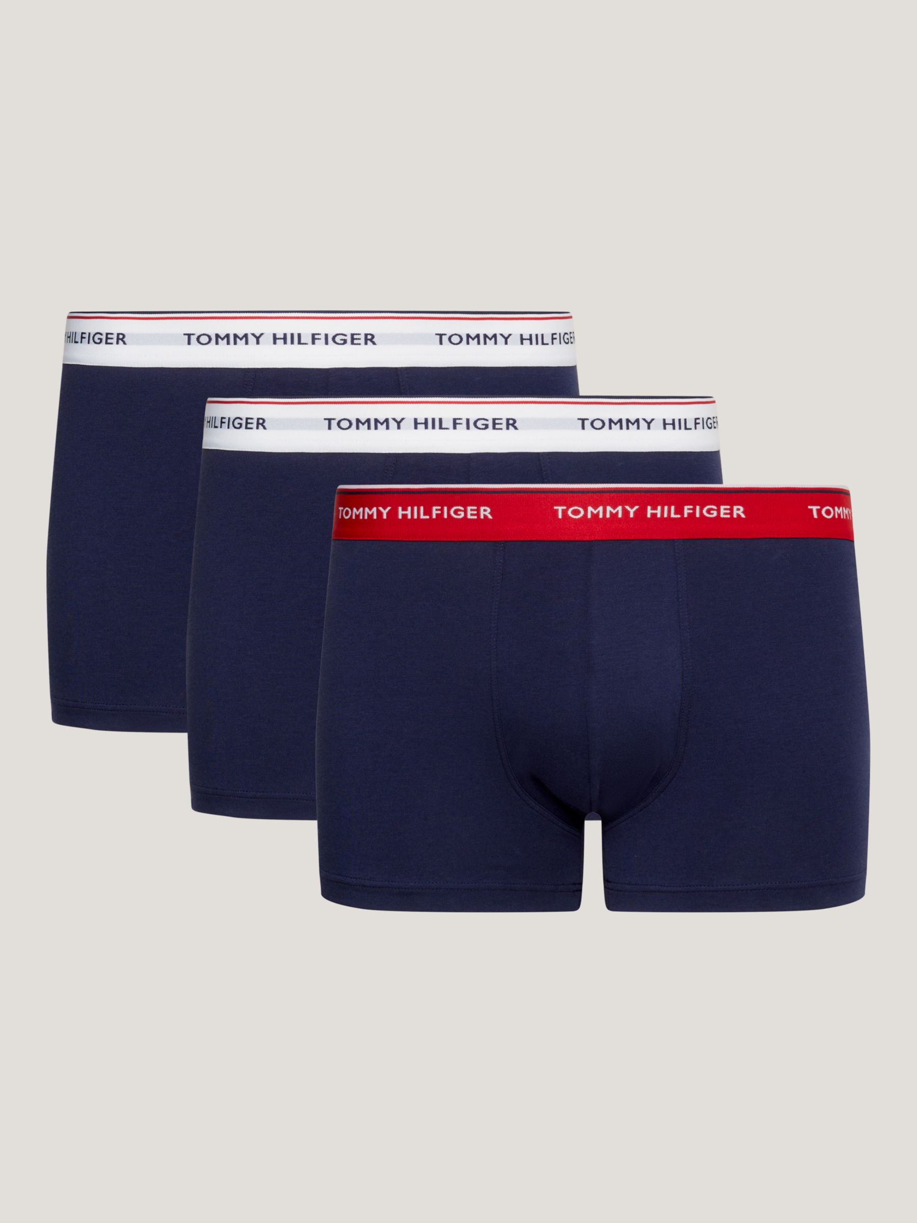 Tommy Hilfiger Cotton Jersey Trunks, Pack of 3, Multi/Peacoat at John ...