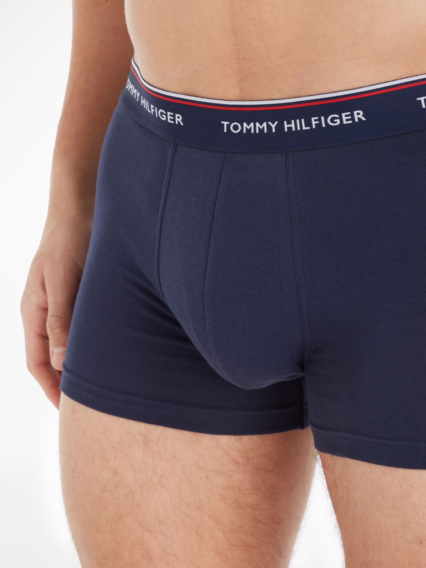 Tommy Hilfiger Cotton Jersey Trunks, Pack of 3, Multi/Peacoat, L
