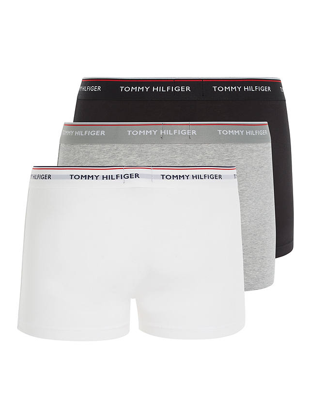 Tommy Hilfiger Premium Essential Repeat Logo Trunks, Black/Grey/White