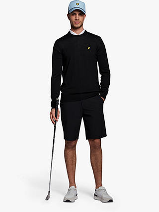 Lyle & Scott Golf Crew Neck Wool Blend Jumper, Jet Black