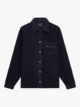 Lyle & Scott Embroidered Fleece Overshirt, Dark Navy