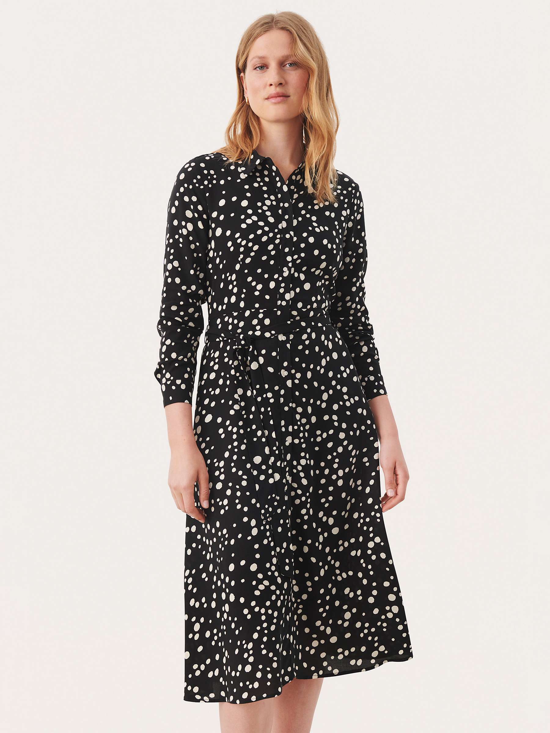 Buy Part Two Shelby Ecovero Dress, Black Dot Print Online at johnlewis.com