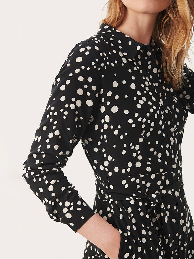 Part Two Shelby Ecovero Dress, Black Dot Print