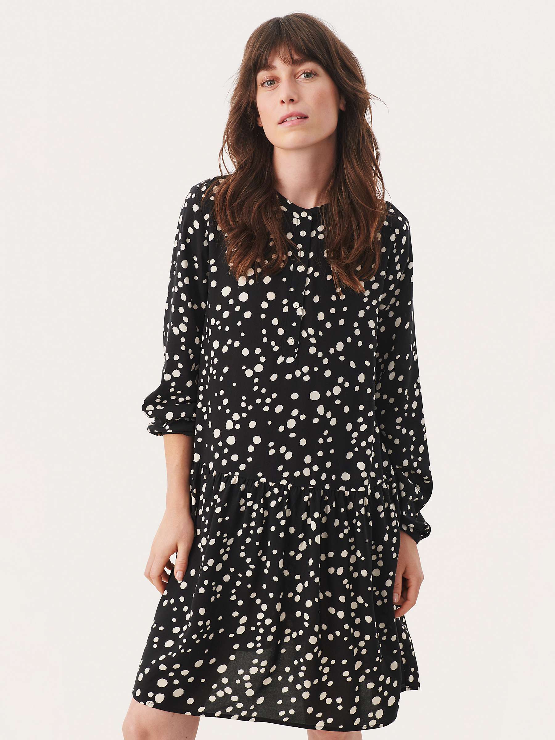 Buy Part Two Allie Dot Print Midi Dress, Black/White Online at johnlewis.com