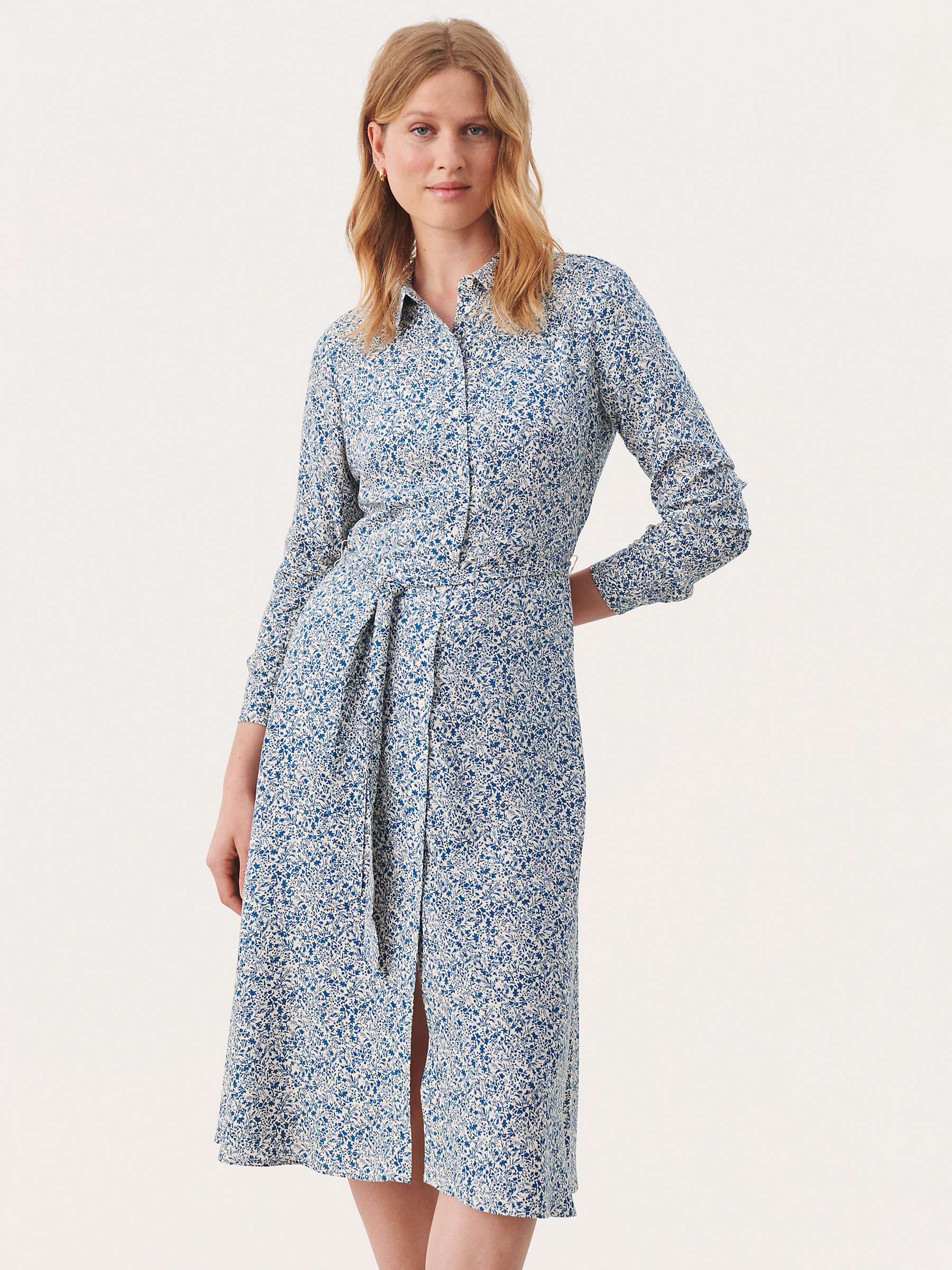 Buy Part Two Shelby Ecovero Shirt Dress, Blue/Multi Online at johnlewis.com