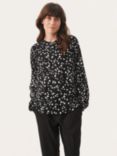 Part Two Anvi Dot Print Shirt, Black/White