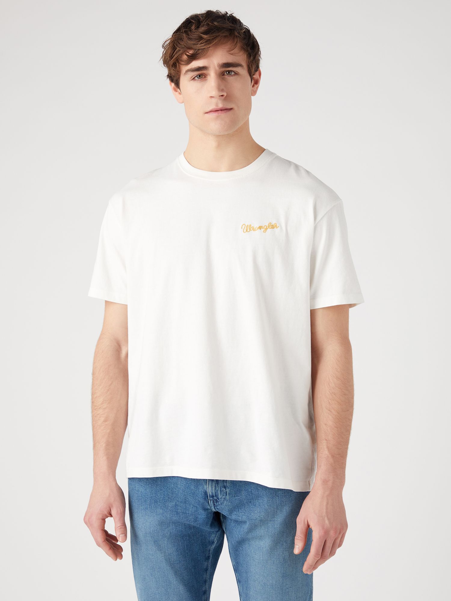 Wrangler Slogan Vintage T-Shirt, Worn White, S