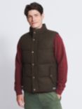 Aubin Brecon Check Cotton Gilet, Brown/Multi