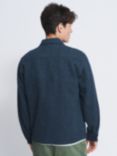 Aubin Tilney Wool Overshirt, Blue Herringbone