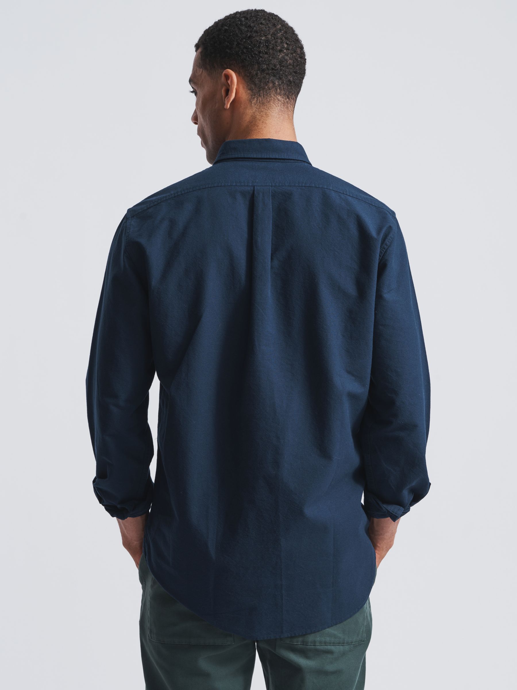 Aubin Aldridge Oxford Cotton Shirt, Navy at John Lewis & Partners