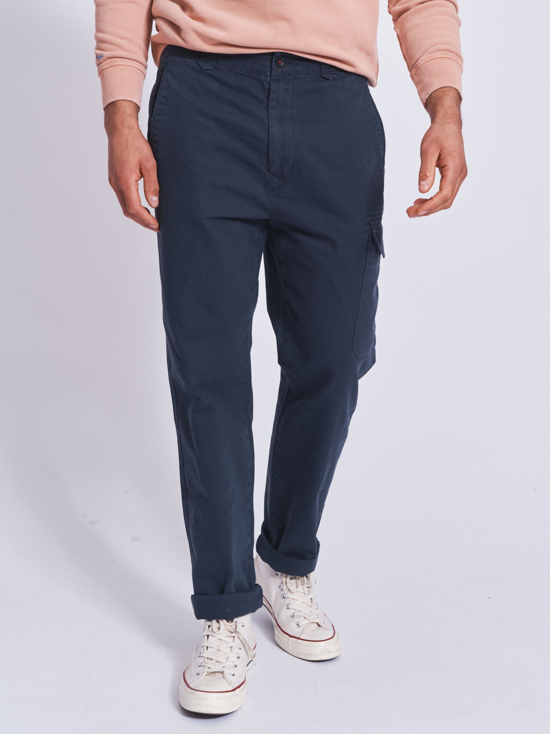 Aubin Elsham Cotton Cargo Trousers, Khaki