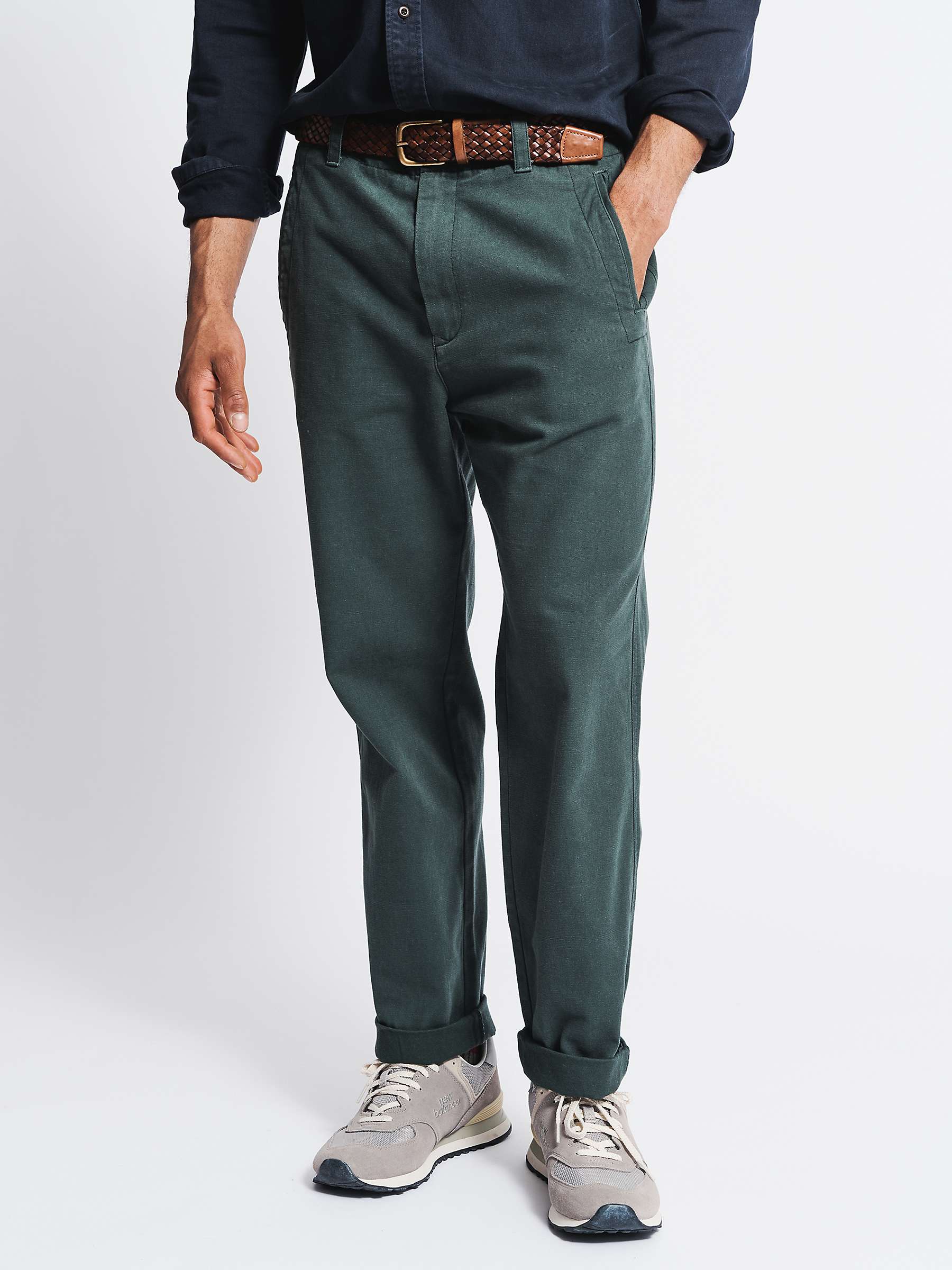 Buy Aubin Nettleton Trousers, Dark Green Online at johnlewis.com