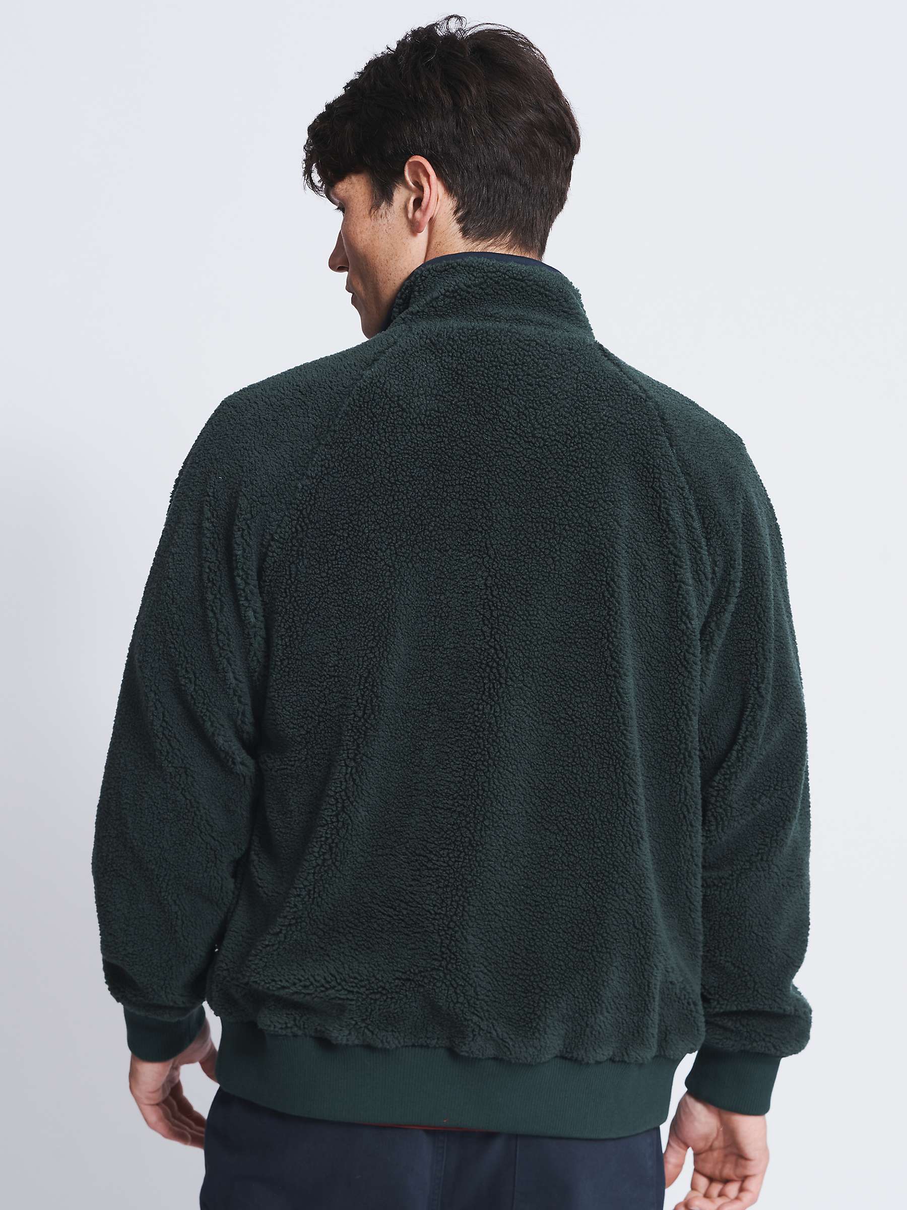 Buy Aubin Keswick Borg Zip Thru Fleece Sweatshirt, Khaki Online at johnlewis.com