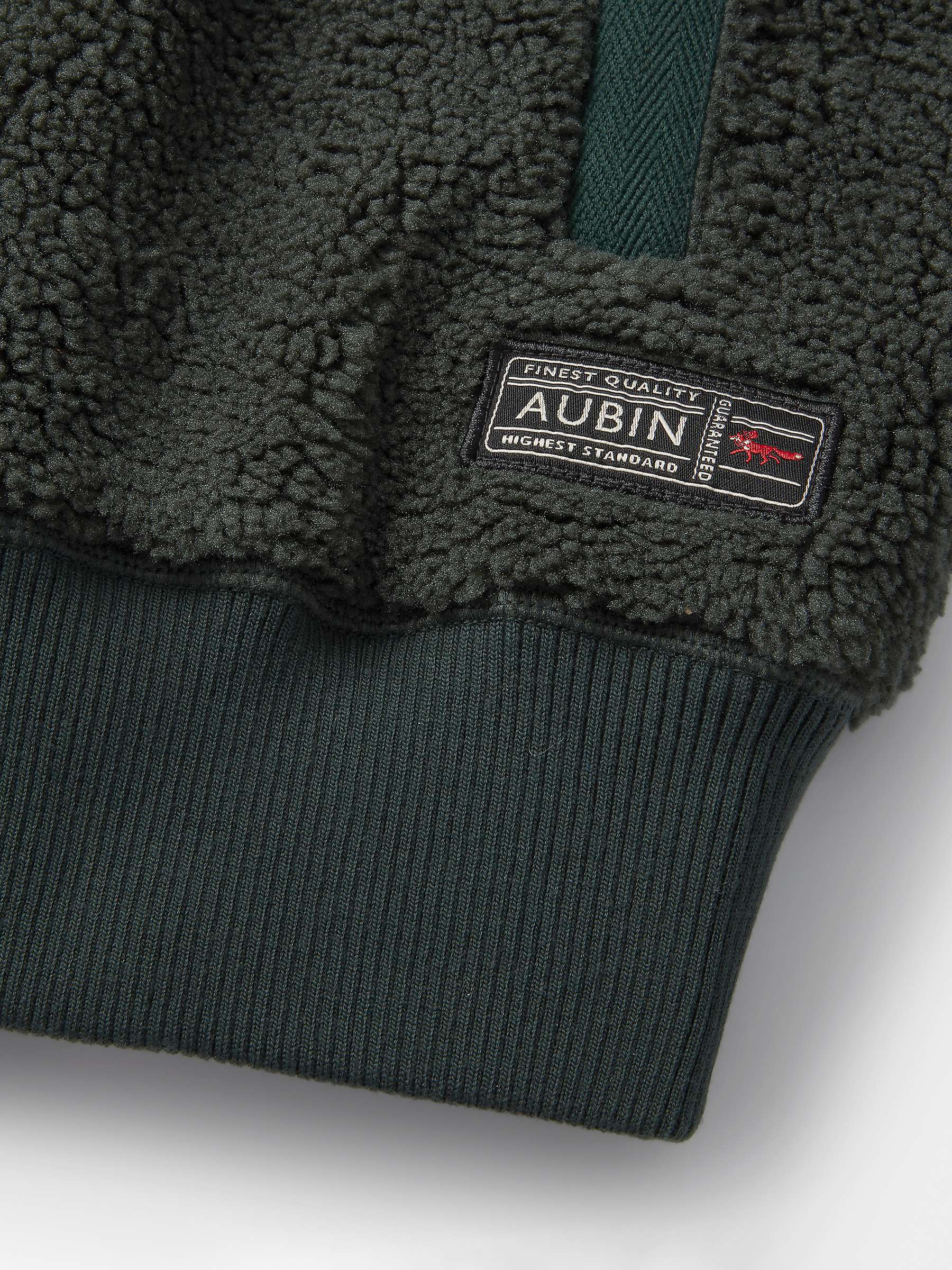 Buy Aubin Keswick Borg Zip Thru Fleece Sweatshirt, Khaki Online at johnlewis.com