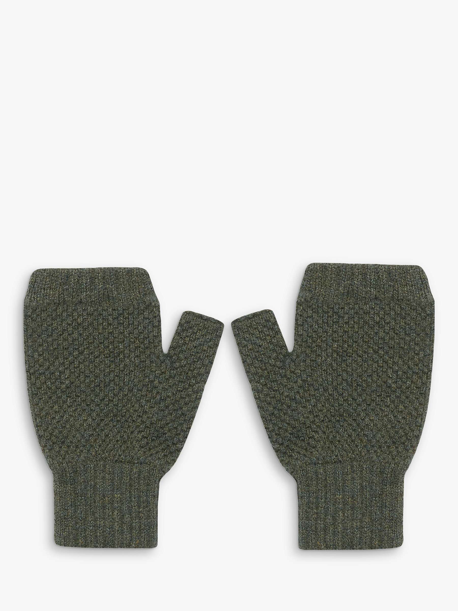 Buy Celtic & Co. Lambswool Moss Stitch Fingerless Gloves Online at johnlewis.com
