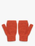 Celtic & Co. Lambswool Moss Stitch Fingerless Gloves, Burnt Orange