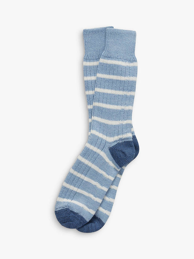 Celtic & Co. Striped Merino Wool Blend Socks, Vintage Blue at John ...