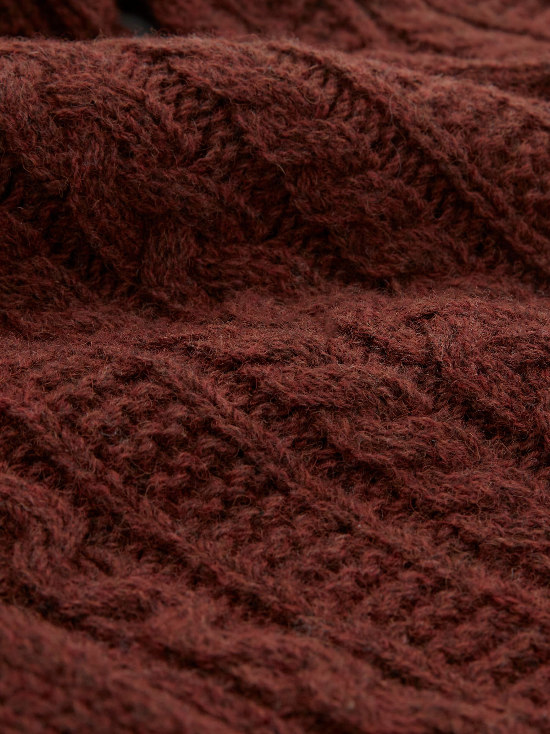 Lindex cable knit tights in rust