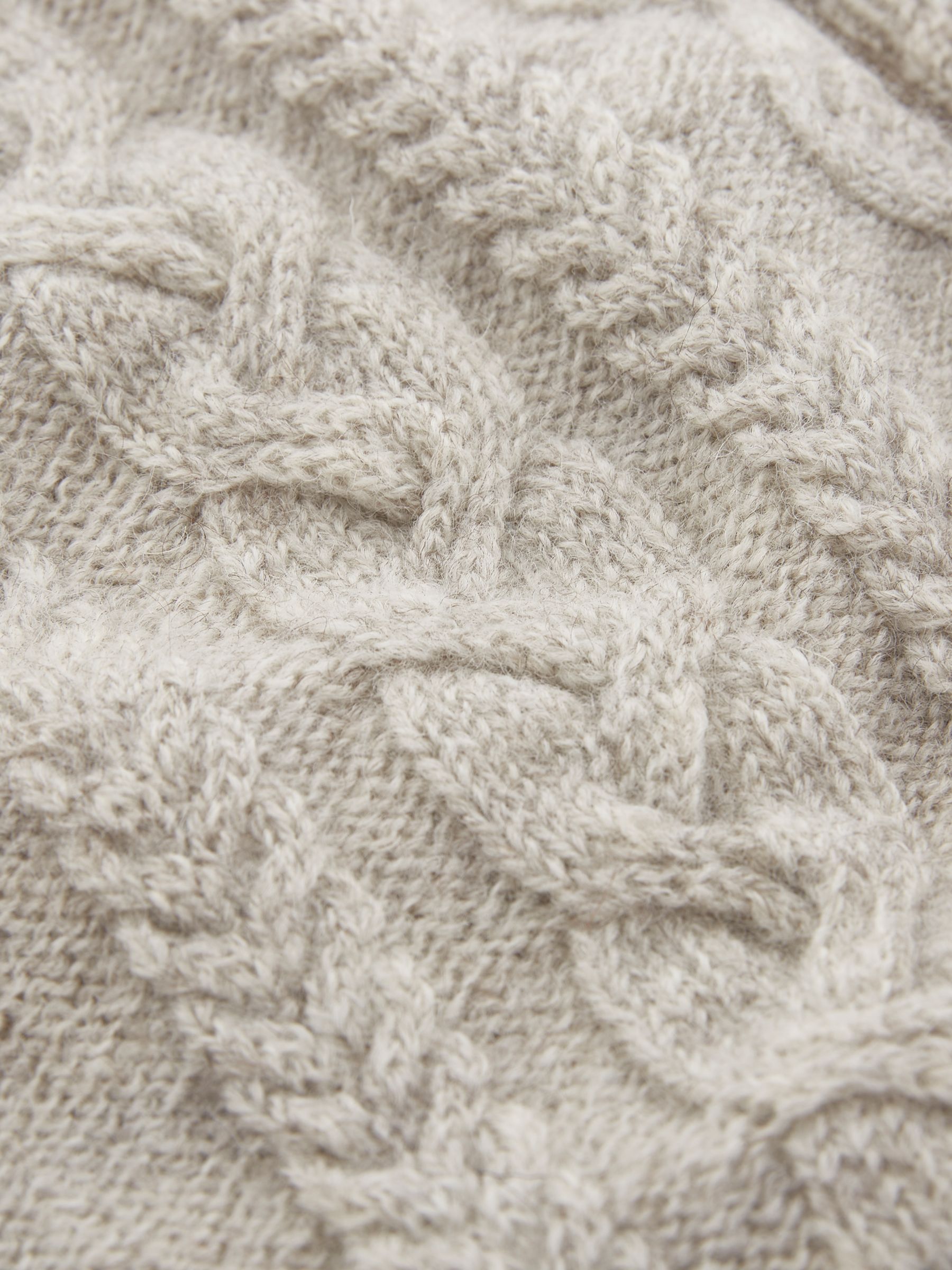 Buy Celtic & Co. British Wool Cable Knit Zip Cardigan, Undyed Taupe Online at johnlewis.com