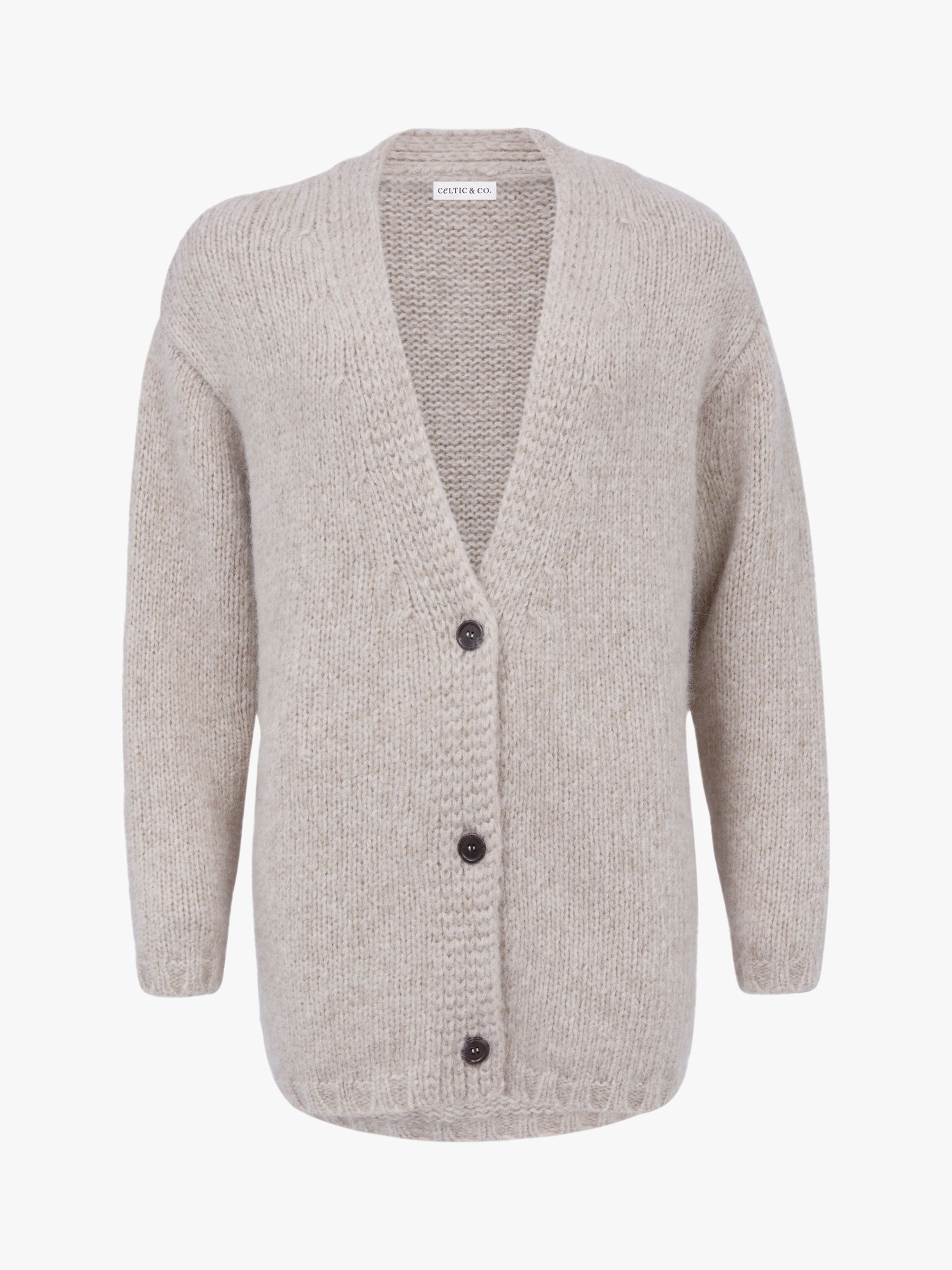 Celtic & Co. Luxe Wool Blend Slouch Cardigan, Oatmeal at John Lewis ...