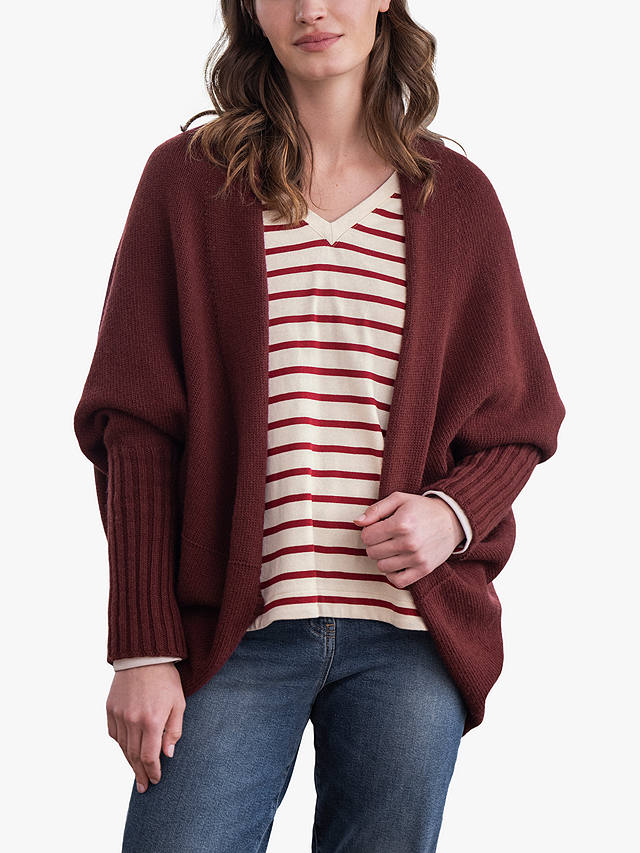 Celtic & Co. Supersoft Geelong Wool Cocoon Cardigan, Claret